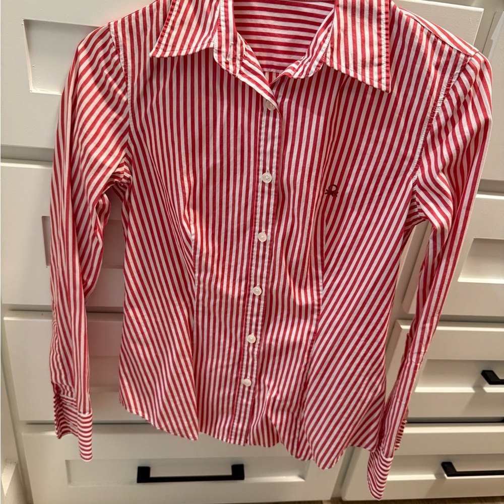 Red and White Striped Kids Shirt